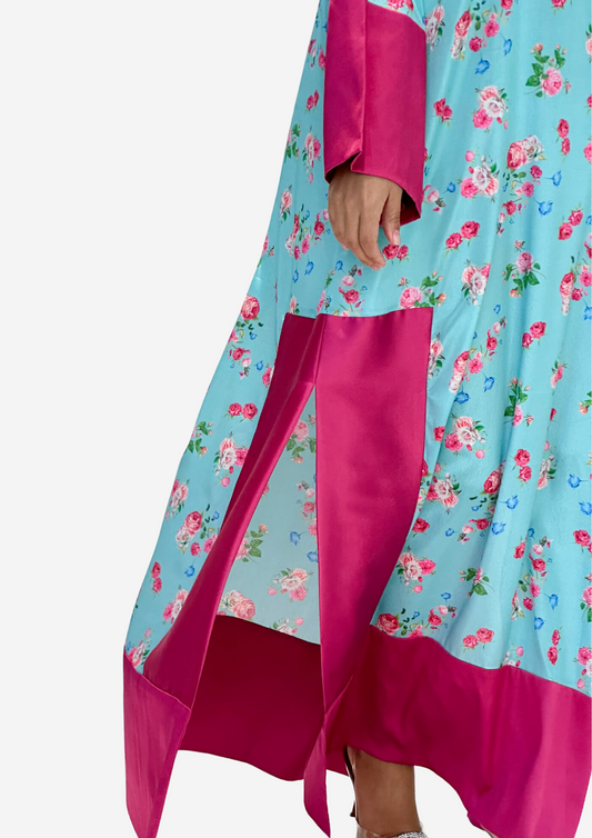 Fuchsia & Cyan Floral Dress